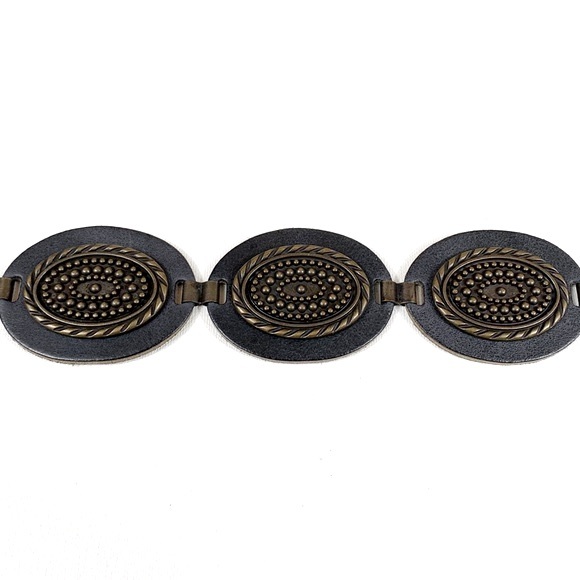 Vintage Y2K Antoniazzi Firenze Black Leather Boho Coachella Festival Belt main image 7